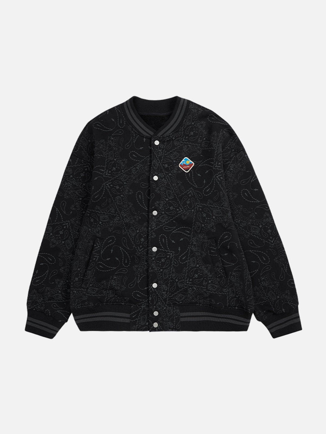 Lacezy - Cashew Print Jacket- Streetwear Fashion - lacezy.com