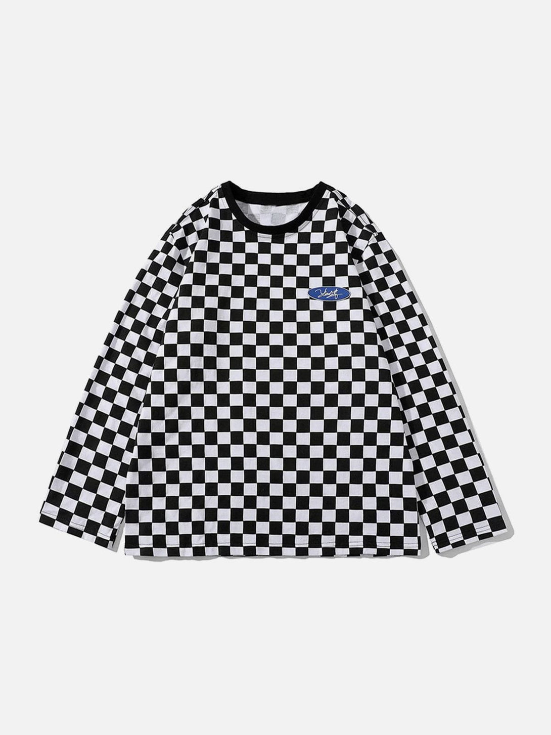 Lacezy - Checkerboard Long Sleeves- Streetwear Fashion - lacezy.com