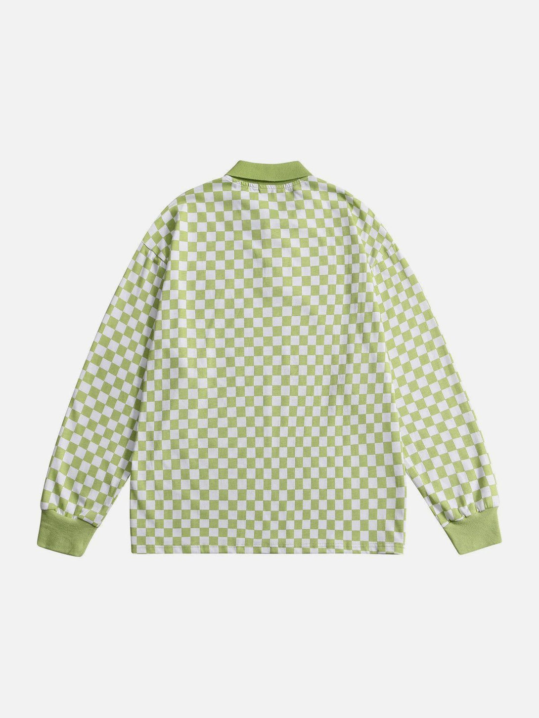 Lacezy - Checkerboard Patch Embroidered Sweatshirt- Streetwear Fashion - lacezy.com