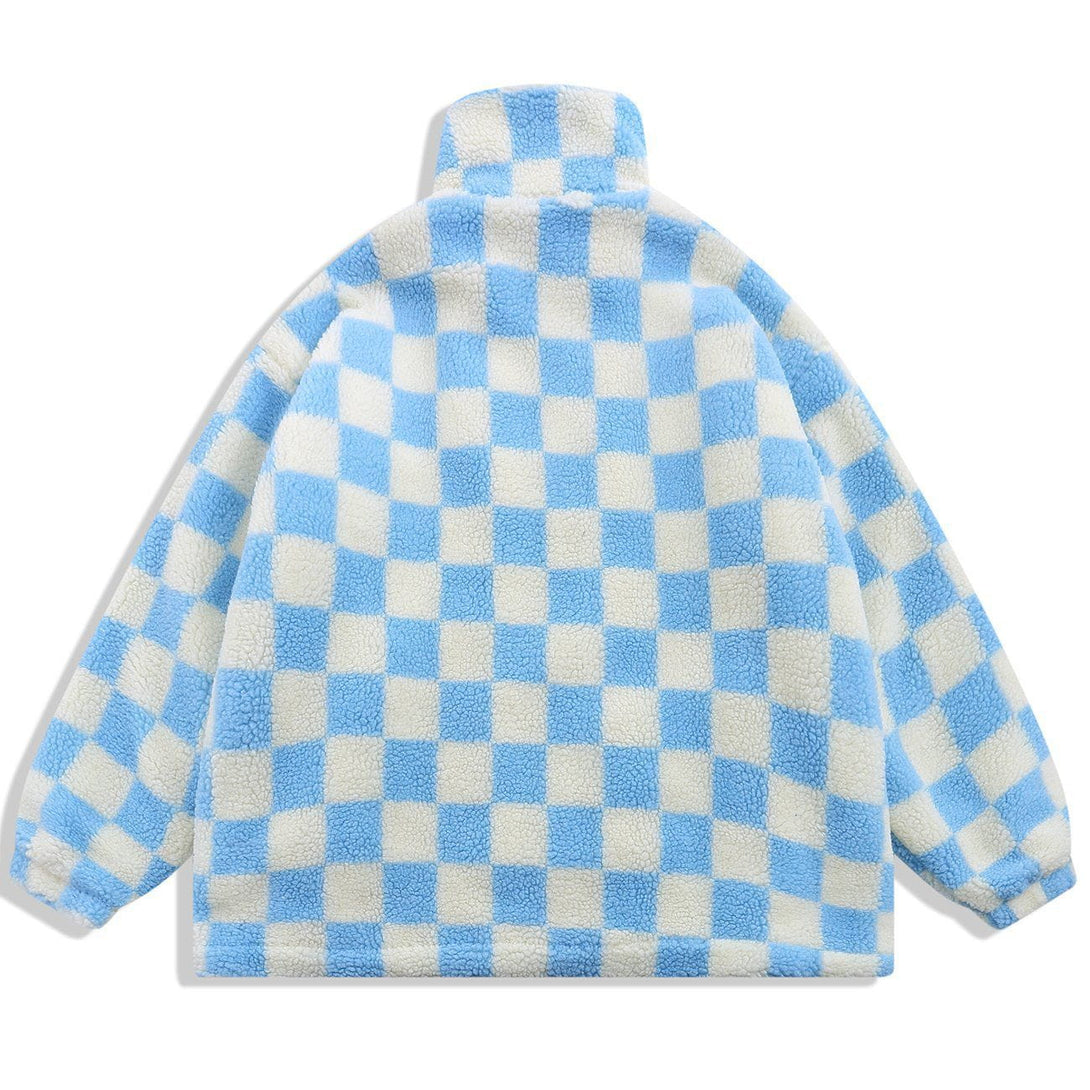 Lacezy - Checkerboard Winter Coat- Streetwear Fashion - lacezy.com