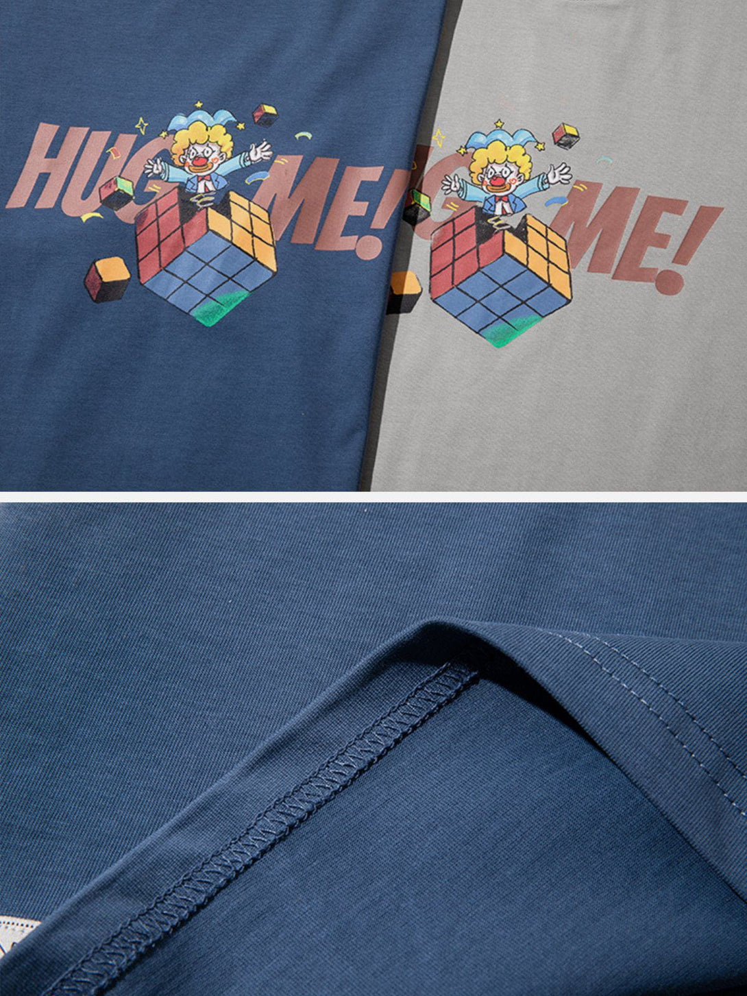 Lacezy - Clown Rubik's Cube Print Tee- Streetwear Fashion - lacezy.com