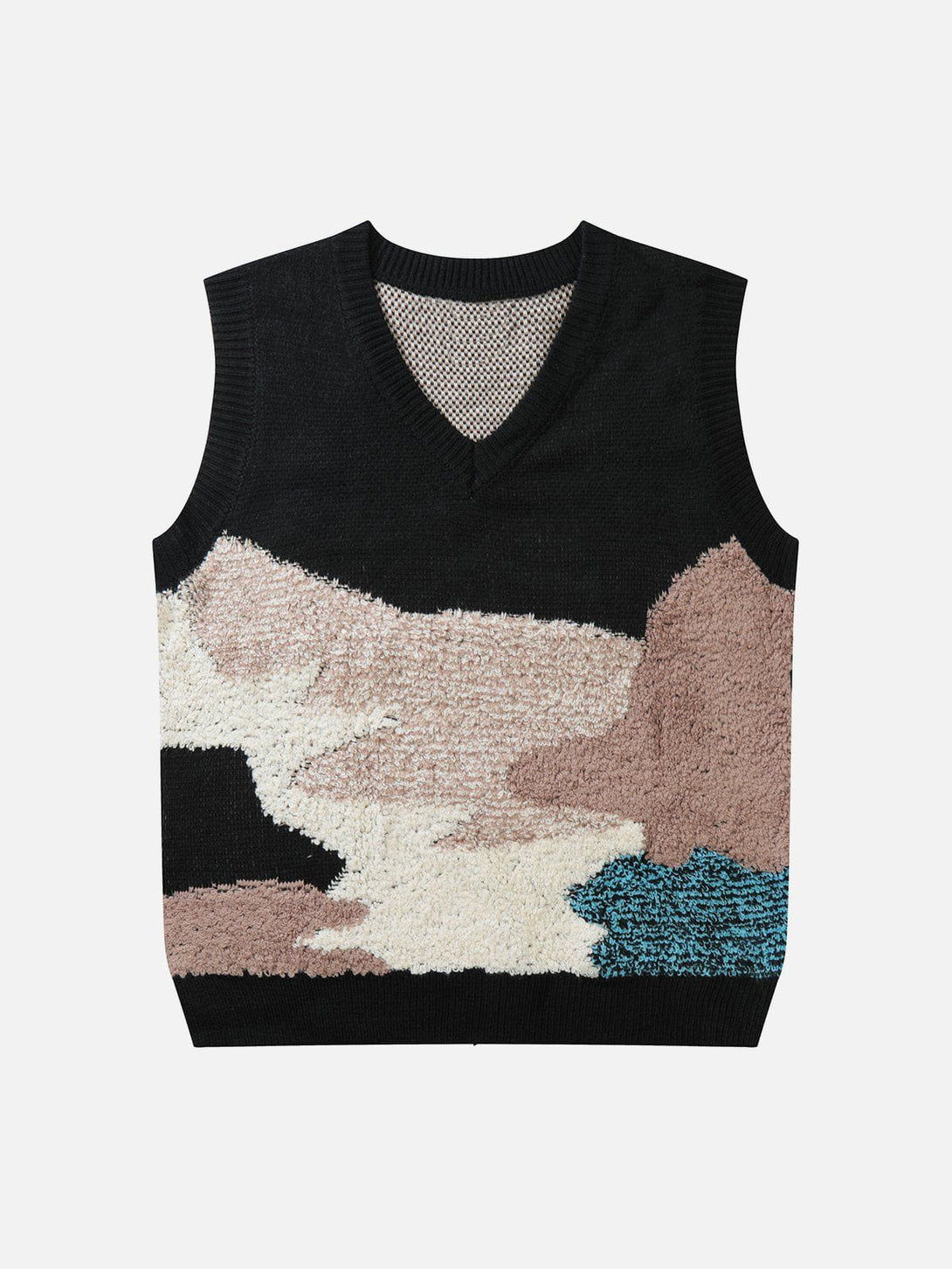 Lacezy - Color Block Jacquard Sweater Vest- Streetwear Fashion - lacezy.com