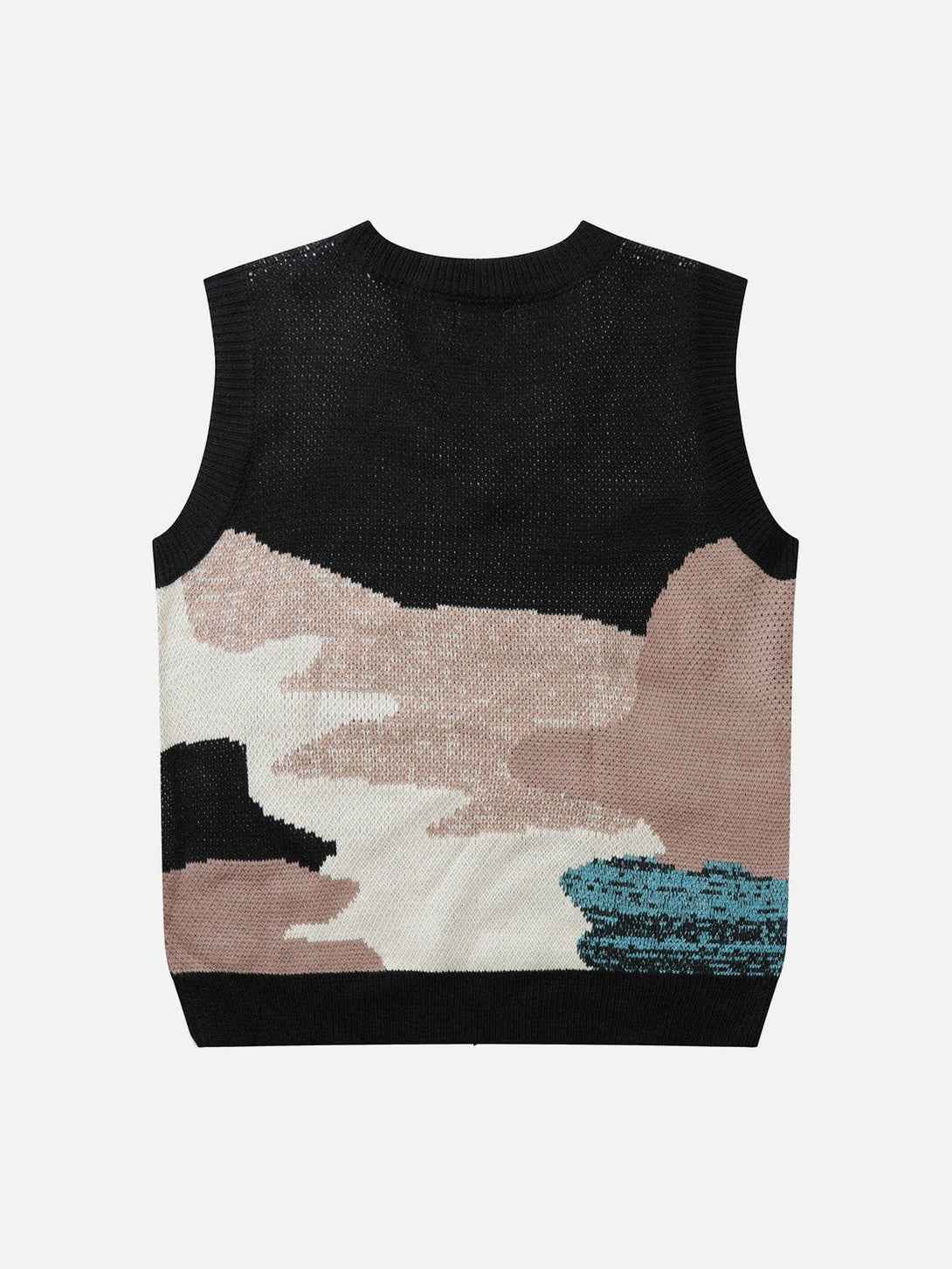 Lacezy - Color Block Jacquard Sweater Vest- Streetwear Fashion - lacezy.com