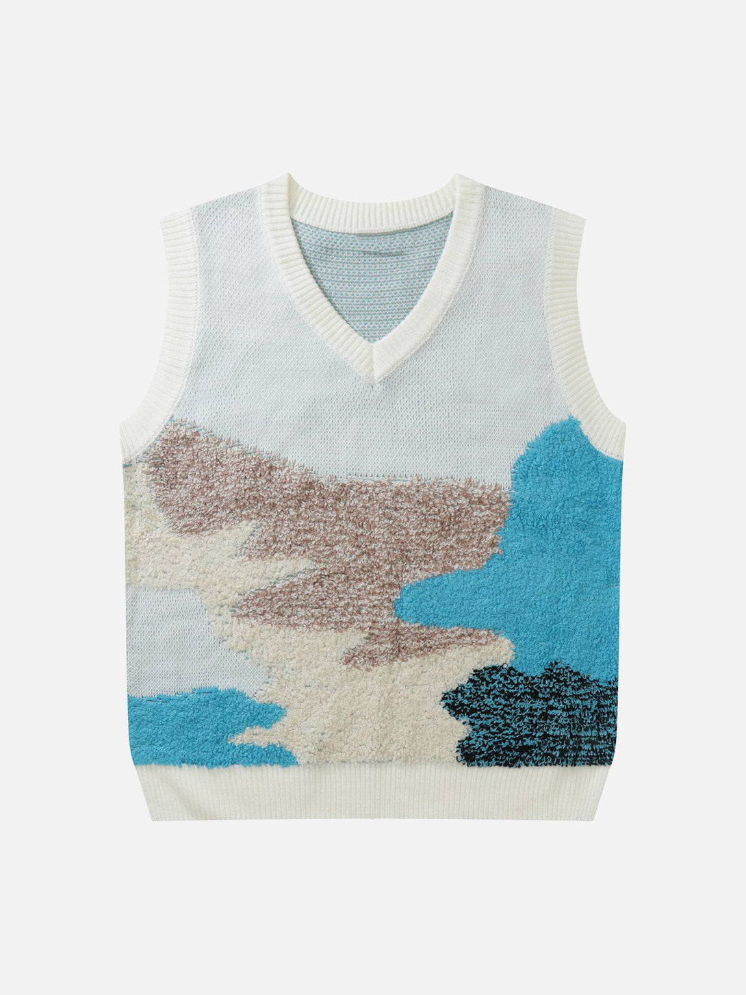 Lacezy - Color Block Jacquard Sweater Vest- Streetwear Fashion - lacezy.com