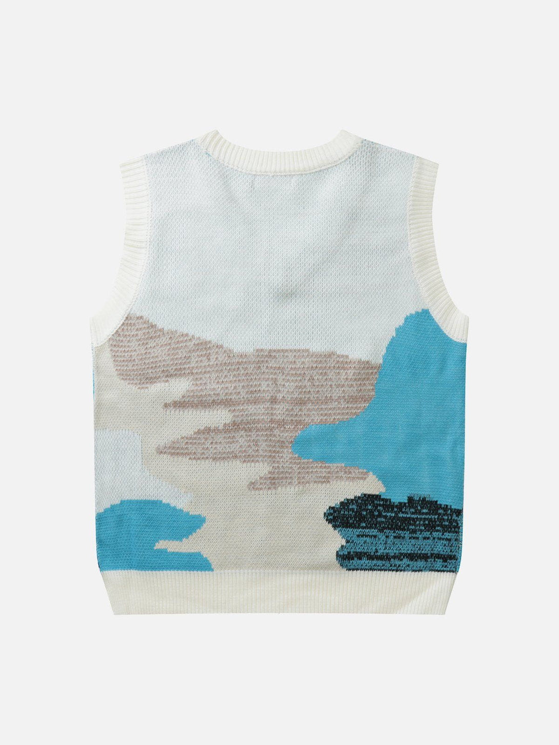 Lacezy - Color Block Jacquard Sweater Vest- Streetwear Fashion - lacezy.com