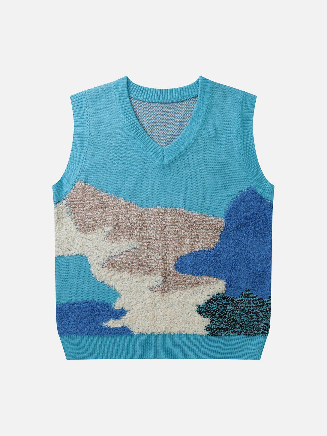 Lacezy - Color Block Jacquard Sweater Vest- Streetwear Fashion - lacezy.com