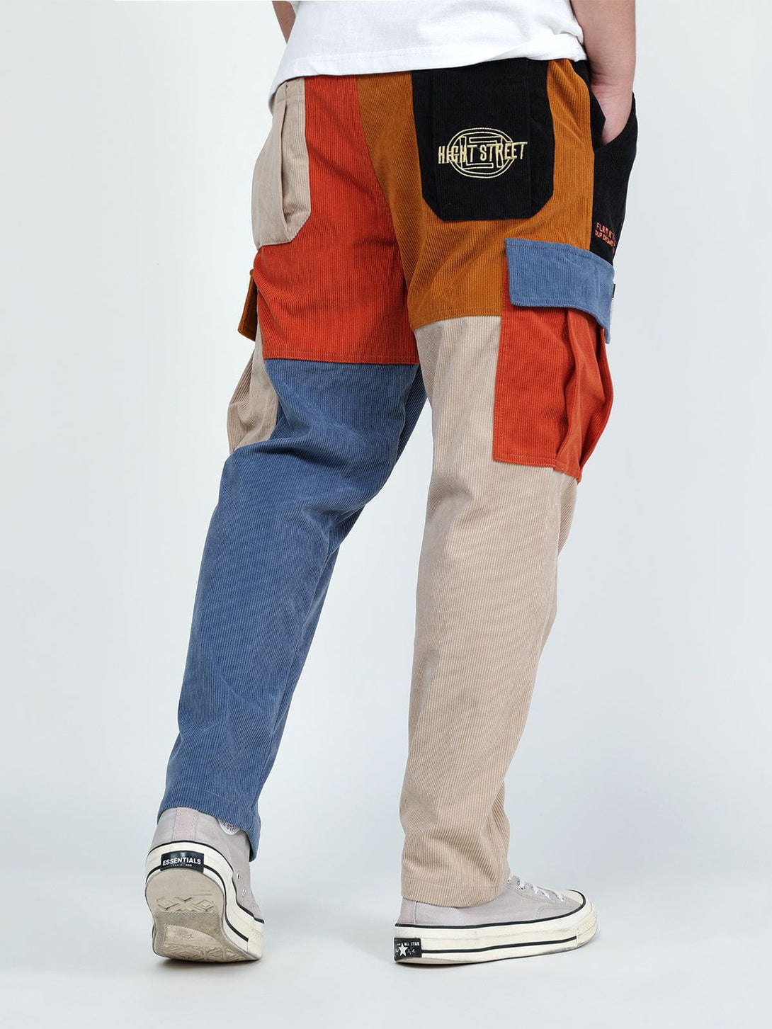 Lacezy - Color Block Patchwork Corduroy Pants- Streetwear Fashion - lacezy.com