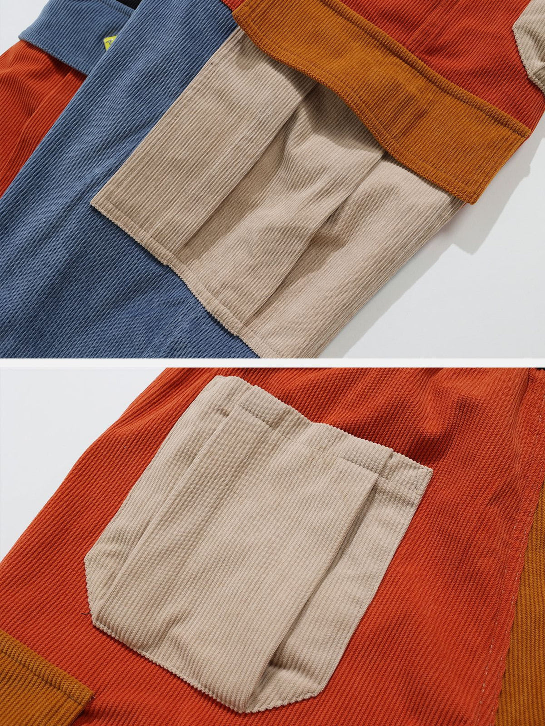 Lacezy - Color Block Patchwork Corduroy Pants- Streetwear Fashion - lacezy.com