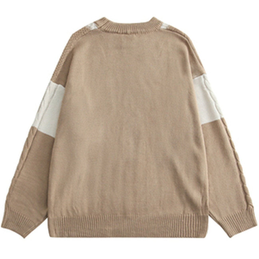 Lacezy - Color Block Pattern Sweater- Streetwear Fashion - lacezy.com