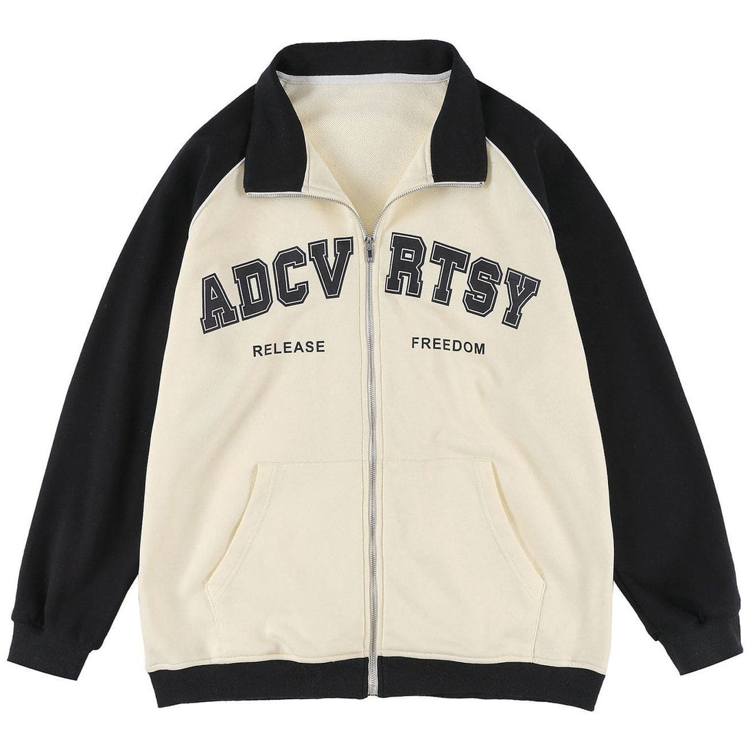 Lacezy - Color Block Sleeve Jacket- Streetwear Fashion - lacezy.com