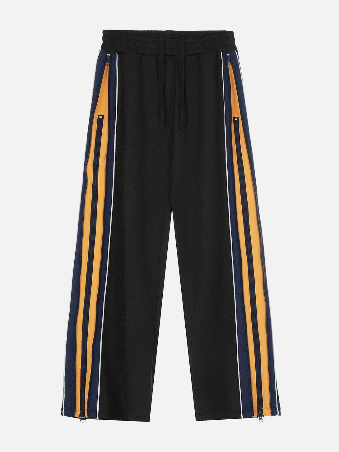 Lacezy - Color Clash Zipper Drawstring Sweatpants- Streetwear Fashion - lacezy.com