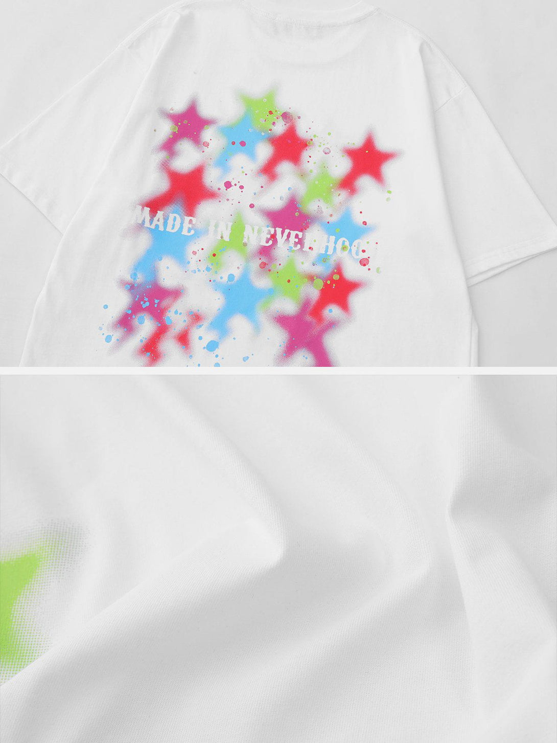 Lacezy - Color Stars Graffiti Tee- Streetwear Fashion - lacezy.com