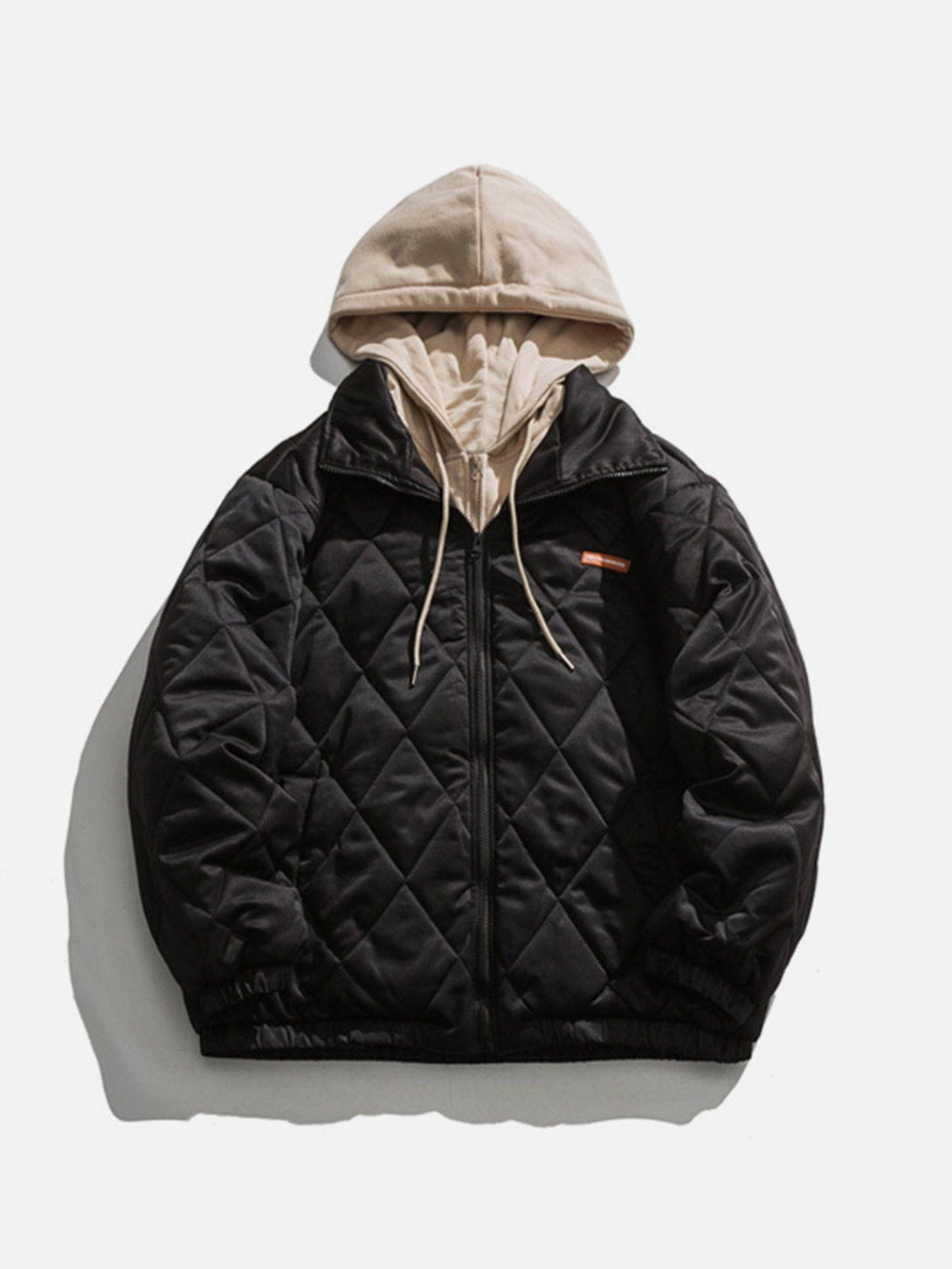 Lacezy - Colorblock Fake Two Winter Coat- Streetwear Fashion - lacezy.com