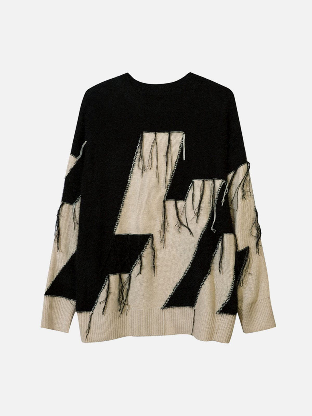 Lacezy - Colorblock Fringe Sweater- Streetwear Fashion - lacezy.com