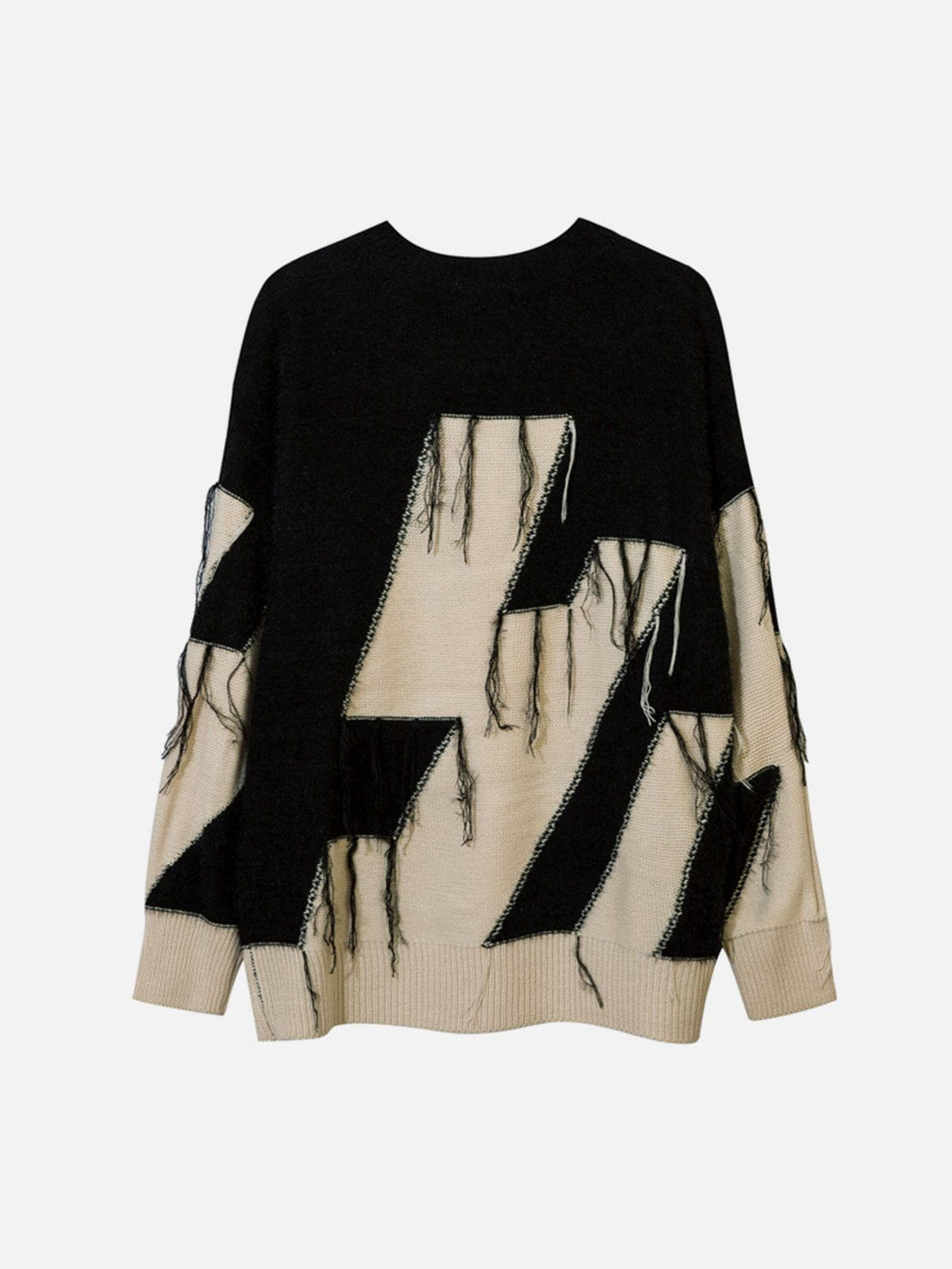 Lacezy - Colorblock Fringe Sweater- Streetwear Fashion - lacezy.com