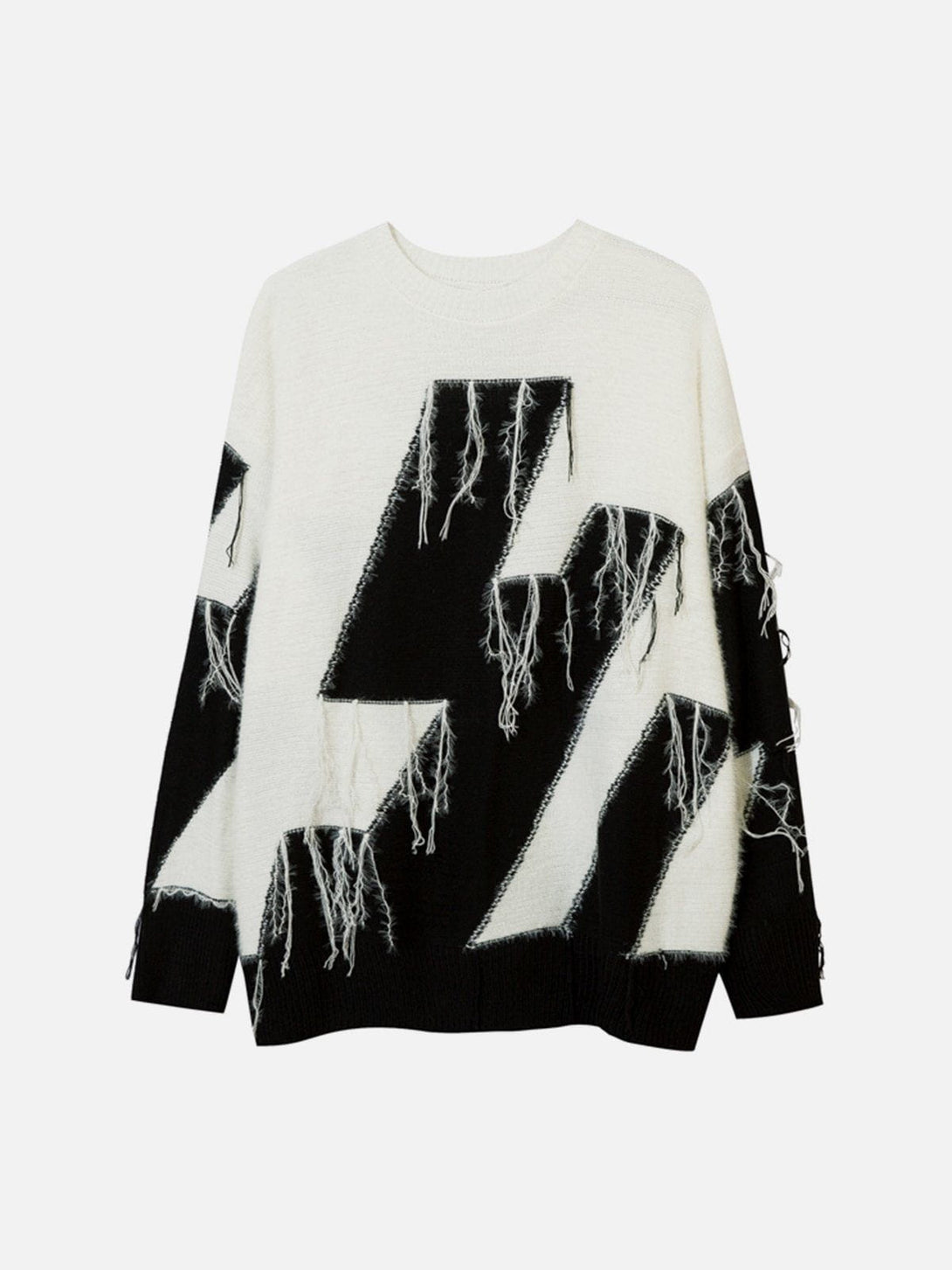 Lacezy - Colorblock Fringe Sweater- Streetwear Fashion - lacezy.com