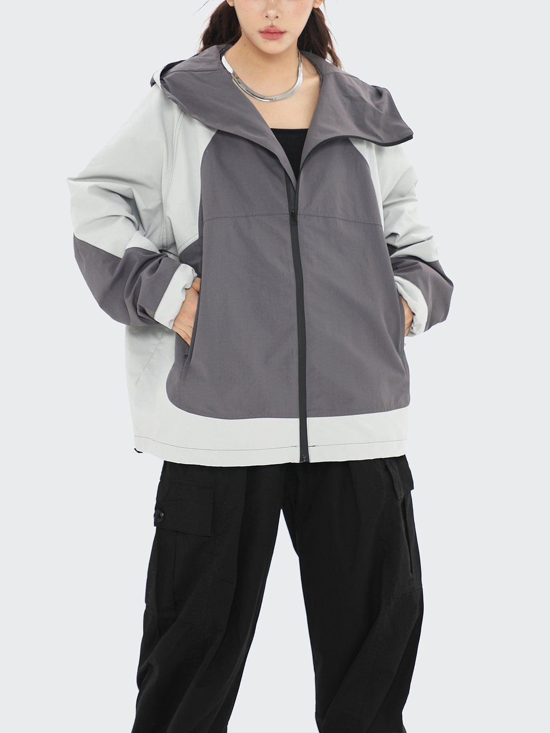 Lacezy - Colorblock Simple Anorak- Streetwear Fashion - lacezy.com