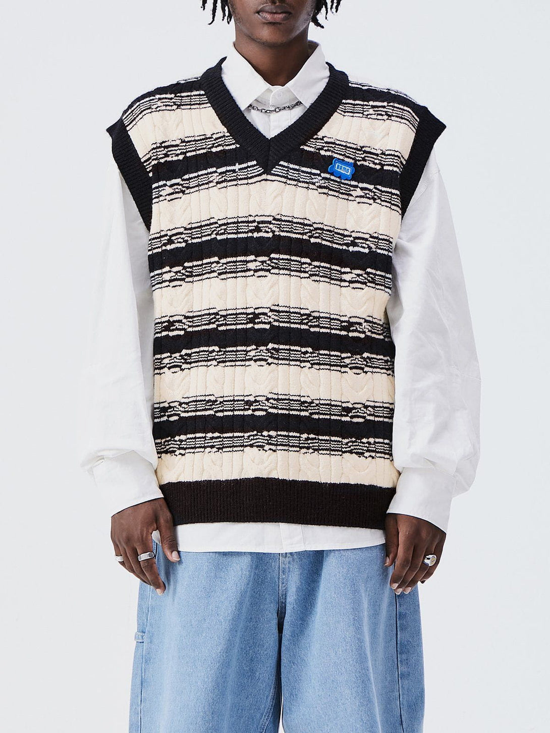 Lacezy - Colorblock Stripe Sweater Vest- Streetwear Fashion - lacezy.com