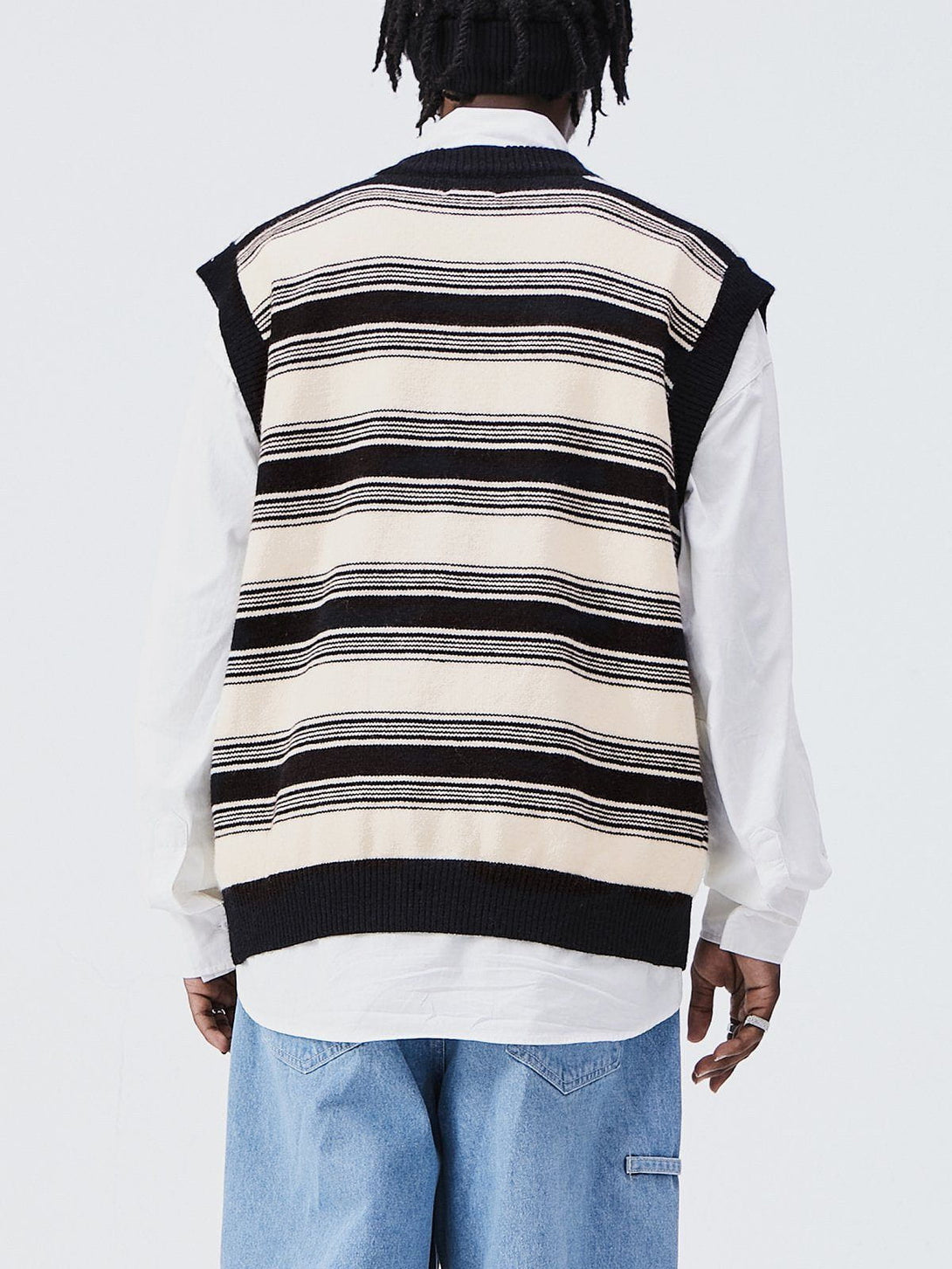 Lacezy - Colorblock Stripe Sweater Vest- Streetwear Fashion - lacezy.com