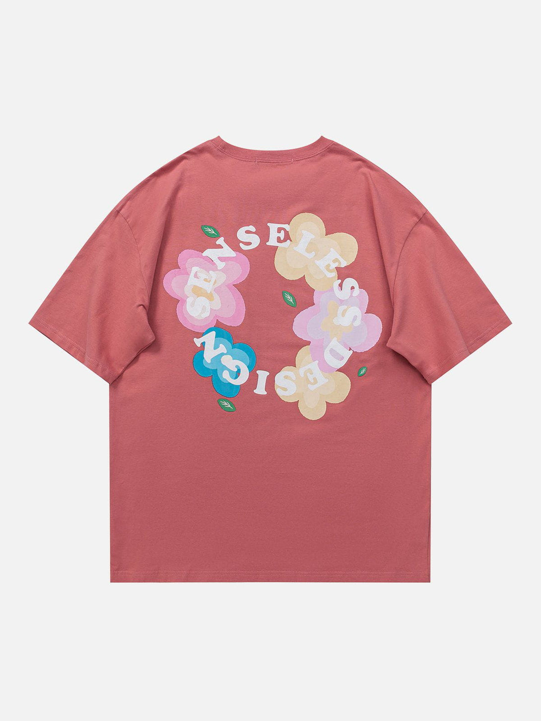 Lacezy - Colored Flower Print Tee- Streetwear Fashion - lacezy.com