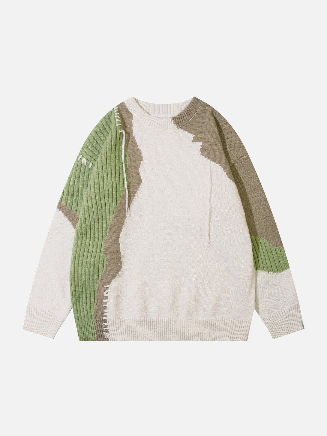 Lacezy - Contrast Color Stitching Sweater- Streetwear Fashion - lacezy.com