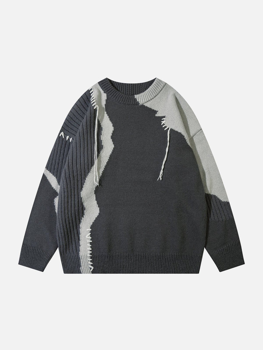 Lacezy - Contrast Color Stitching Sweater- Streetwear Fashion - lacezy.com