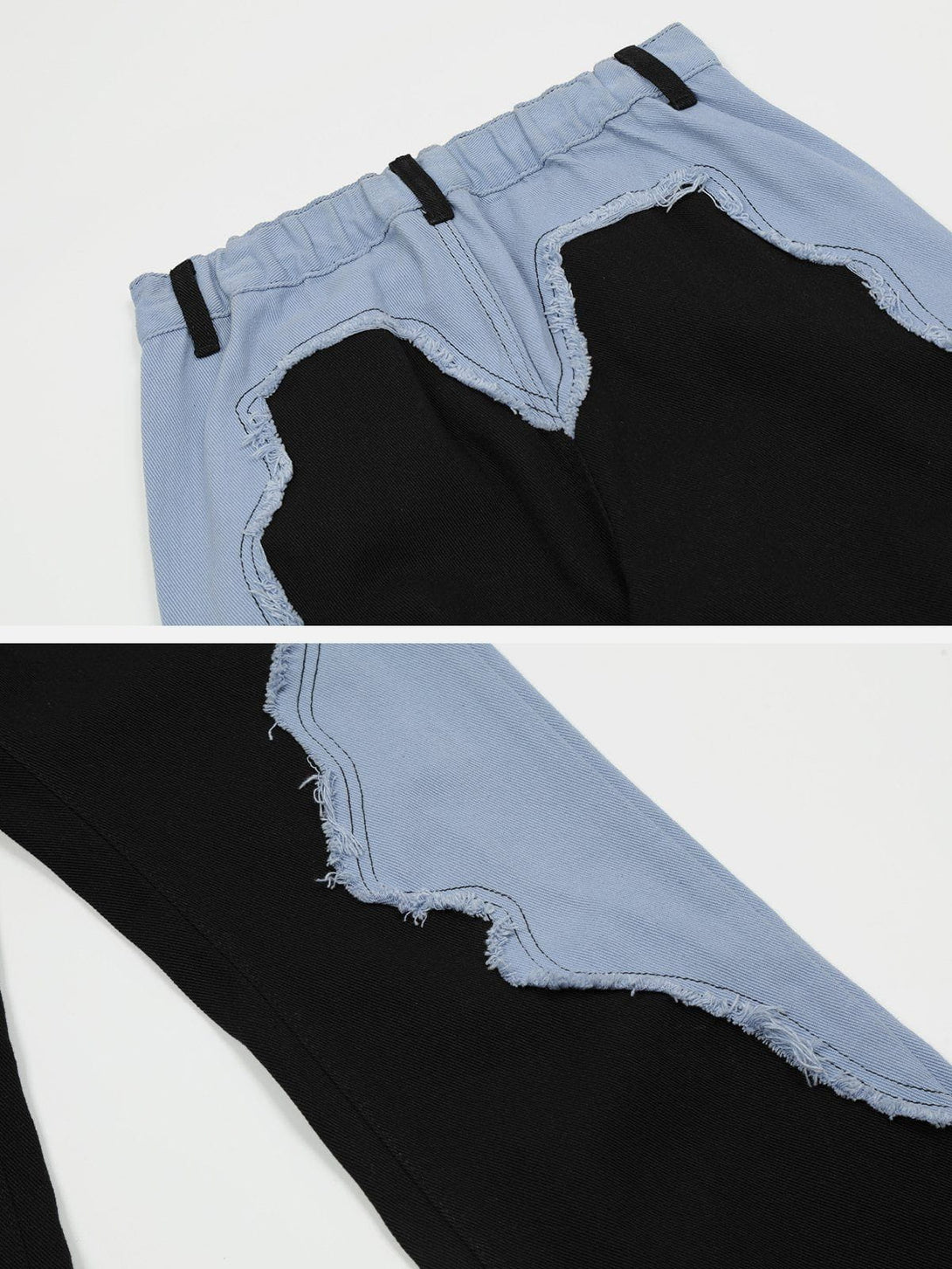 Lacezy - Contrasting Splicing Jeans- Streetwear Fashion - lacezy.com