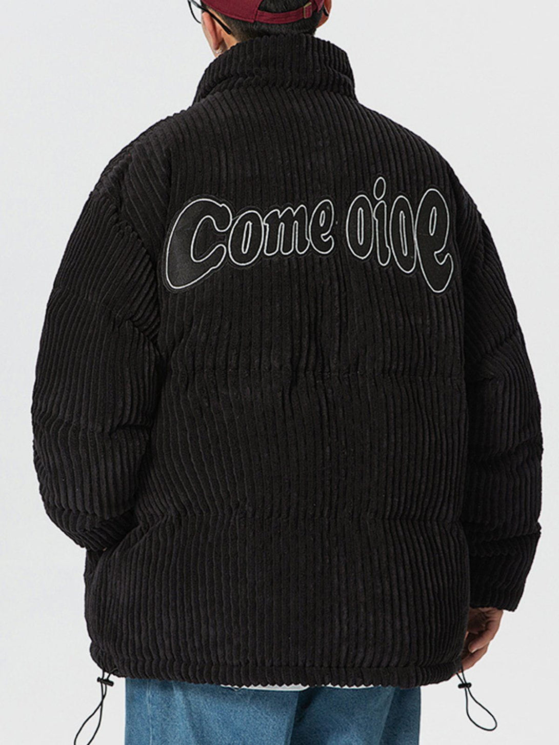 Lacezy - Corduroy Embroidery Winter Coat- Streetwear Fashion - lacezy.com