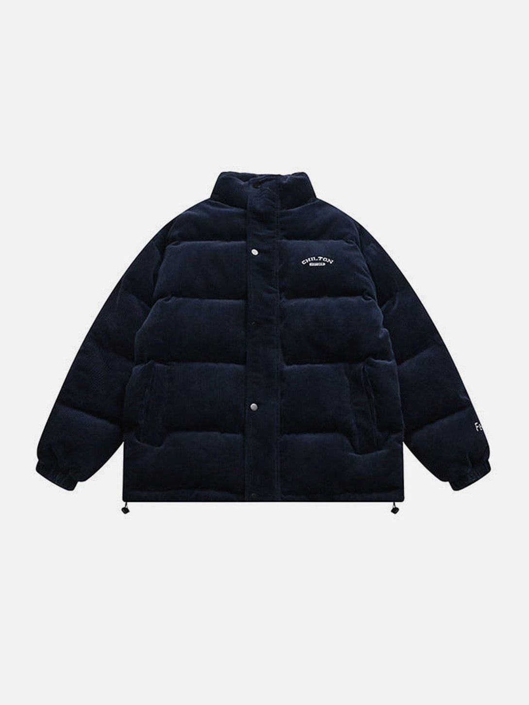 Lacezy - Corduroy Patchwork Embroidered Winter Coat- Streetwear Fashion - lacezy.com