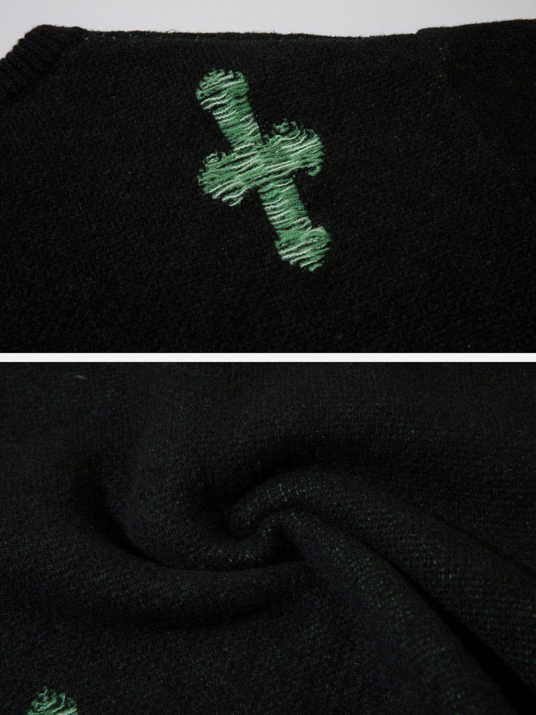 Lacezy - Cross Contrast Jacquard Sweater- Streetwear Fashion - lacezy.com