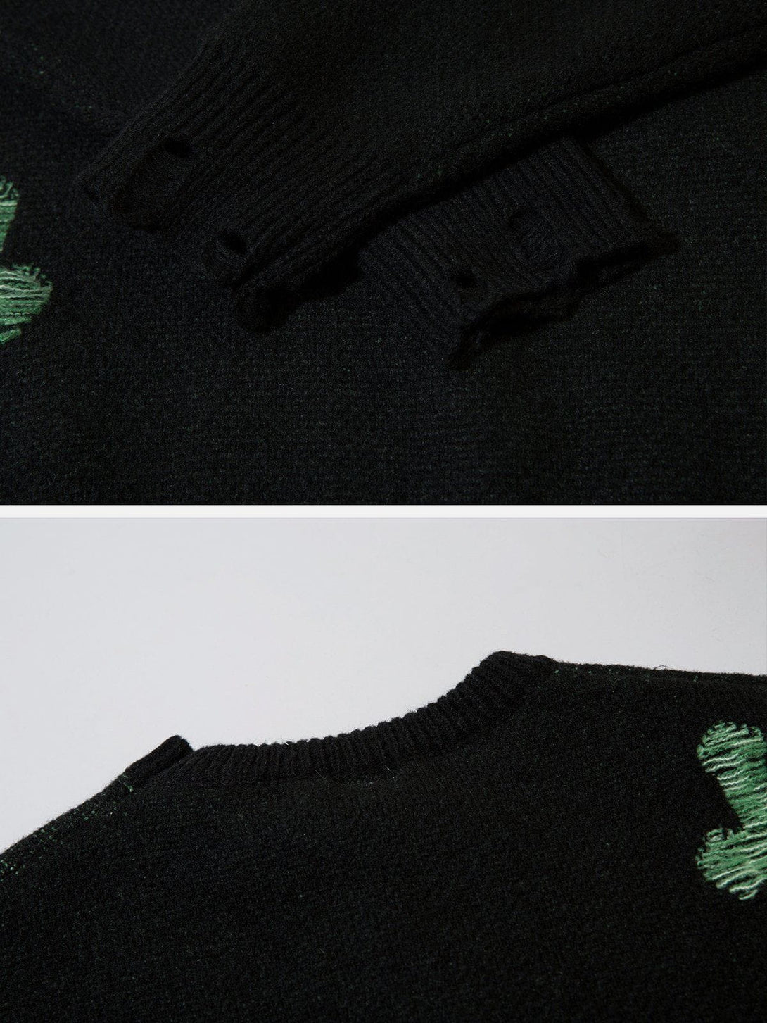 Lacezy - Cross Contrast Jacquard Sweater- Streetwear Fashion - lacezy.com