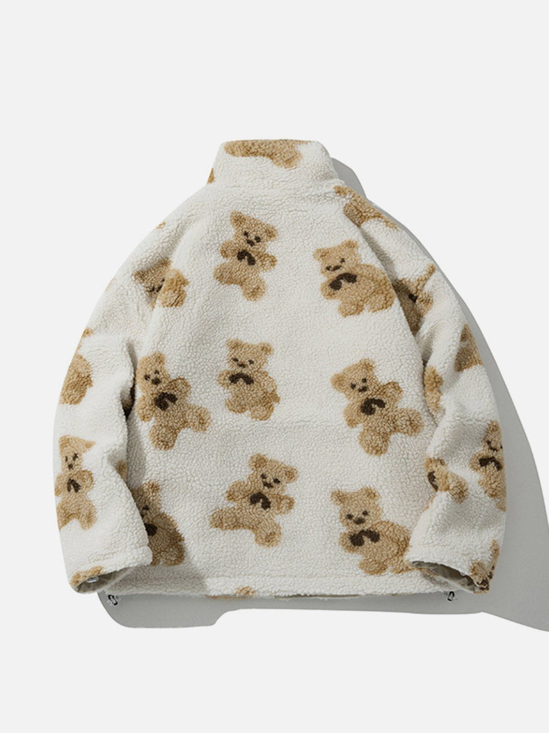 Lacezy - Cute Bear Reversible Sherpa Coat- Streetwear Fashion - lacezy.com