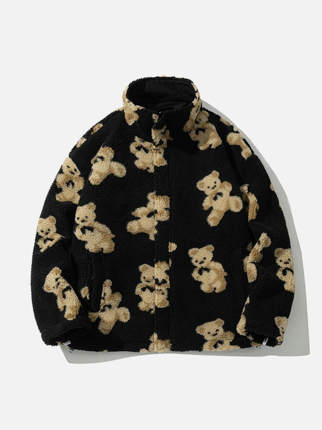 Lacezy - Cute Bear Reversible Sherpa Coat- Streetwear Fashion - lacezy.com