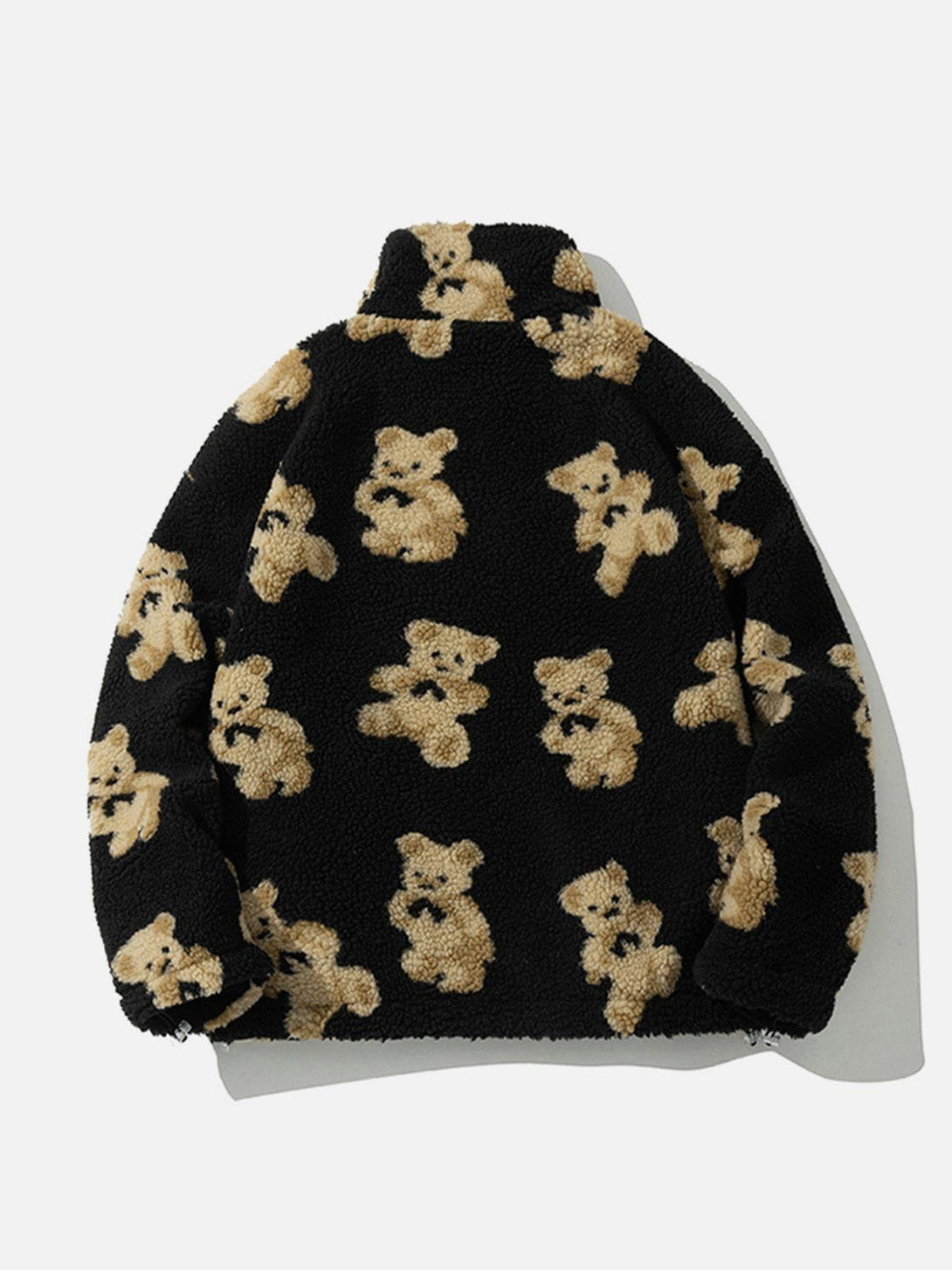 Lacezy - Cute Bear Reversible Sherpa Coat- Streetwear Fashion - lacezy.com