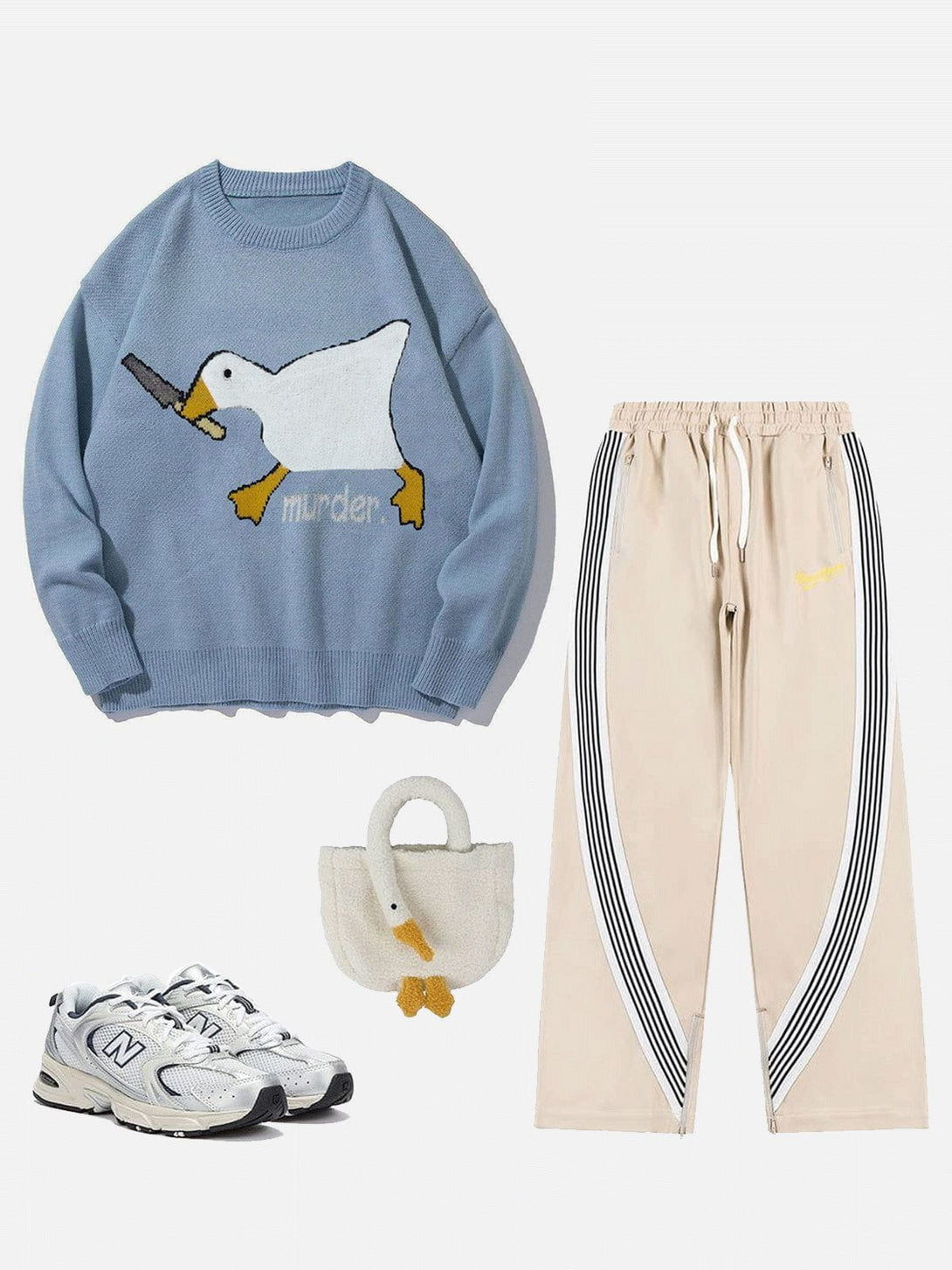 Lacezy - Cute Murder Goose Pattern Knit Sweater- Streetwear Fashion - lacezy.com