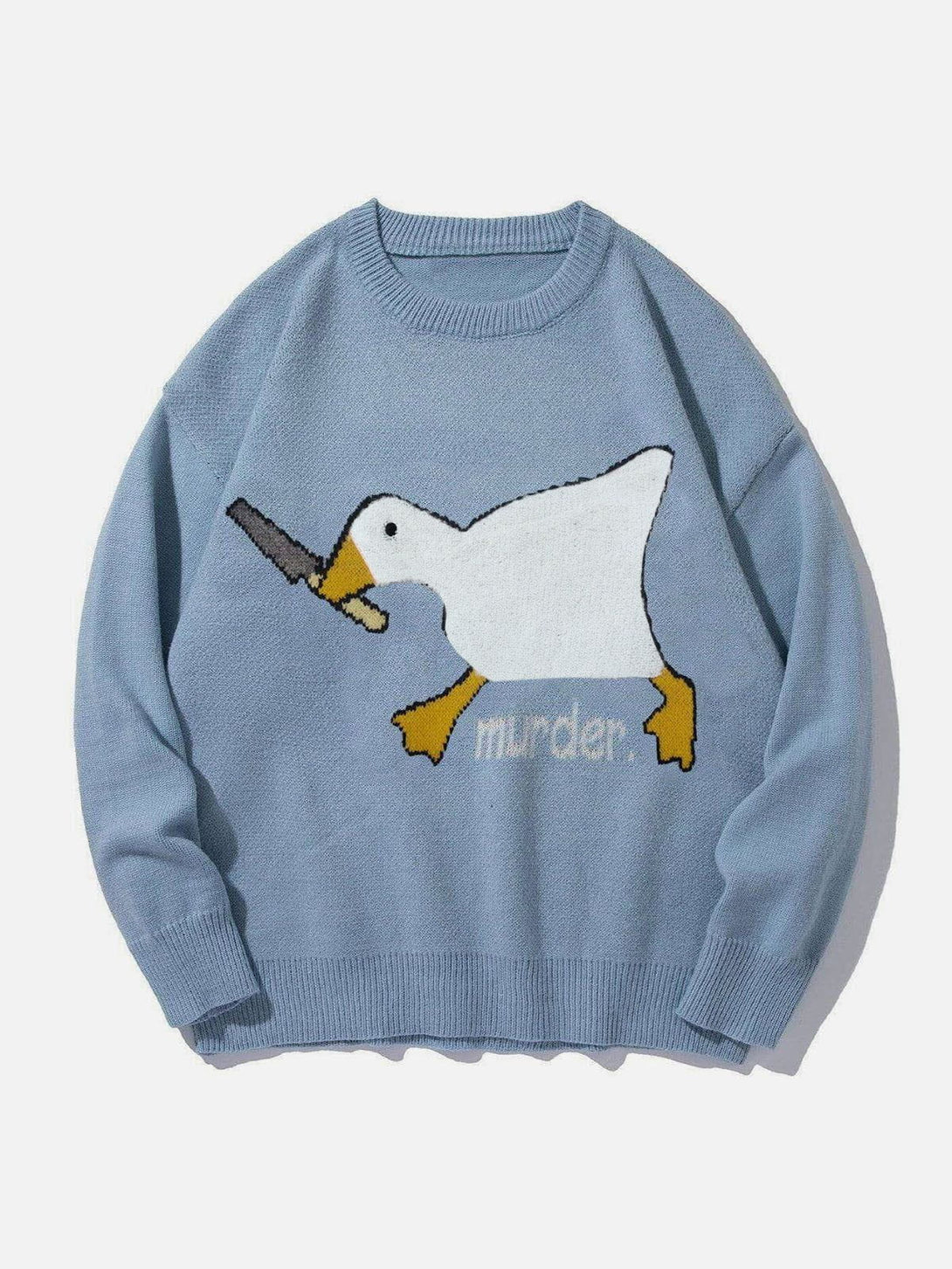 Lacezy - Cute Murder Goose Pattern Knit Sweater- Streetwear Fashion - lacezy.com