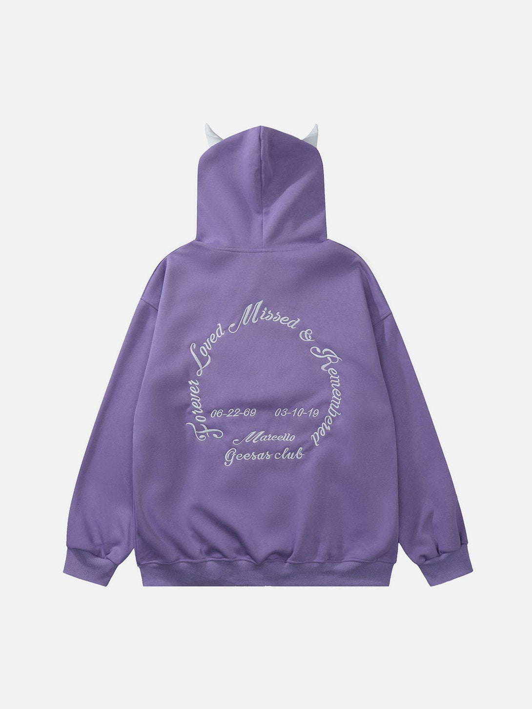 Lacezy - Demon Horn Zip Up Hoodie- Streetwear Fashion - lacezy.com