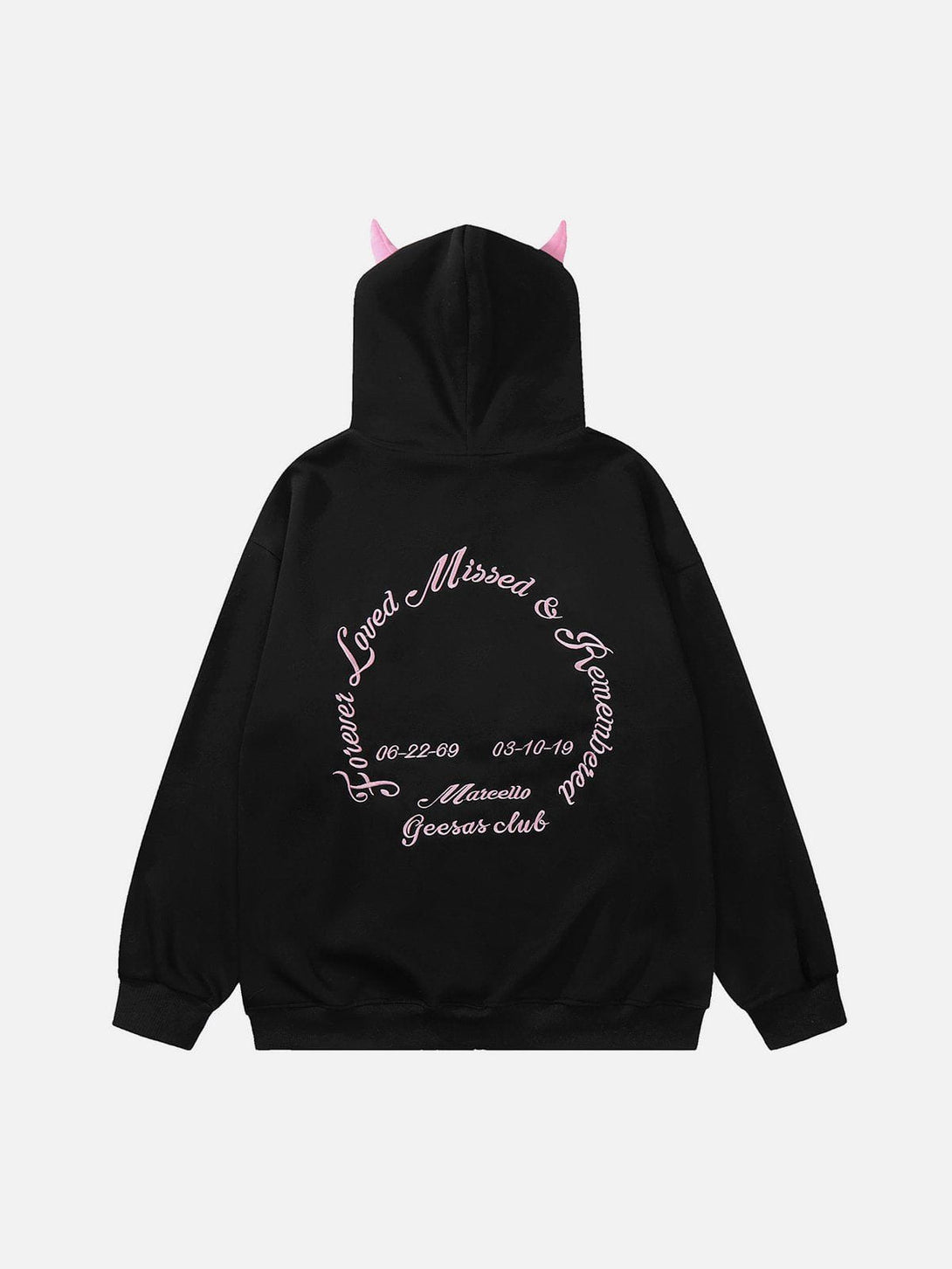 Lacezy - Demon Horn Zip Up Hoodie- Streetwear Fashion - lacezy.com