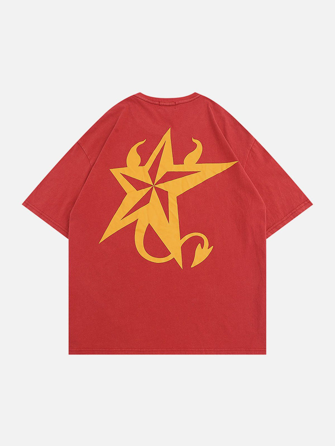 Lacezy - Demon Star Print Tee- Streetwear Fashion - lacezy.com