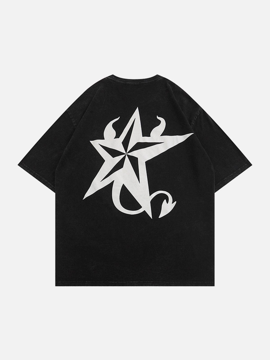 Lacezy - Demon Star Print Tee- Streetwear Fashion - lacezy.com