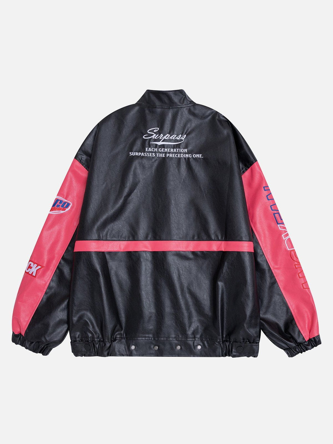 Lacezy - Detachable Patchwork PU Jacket- Streetwear Fashion - lacezy.com