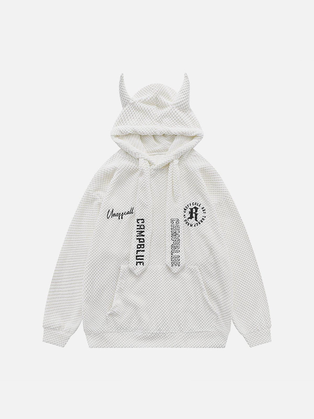 Lacezy - Devil Horn Waffle Tie Hoodie- Streetwear Fashion - lacezy.com