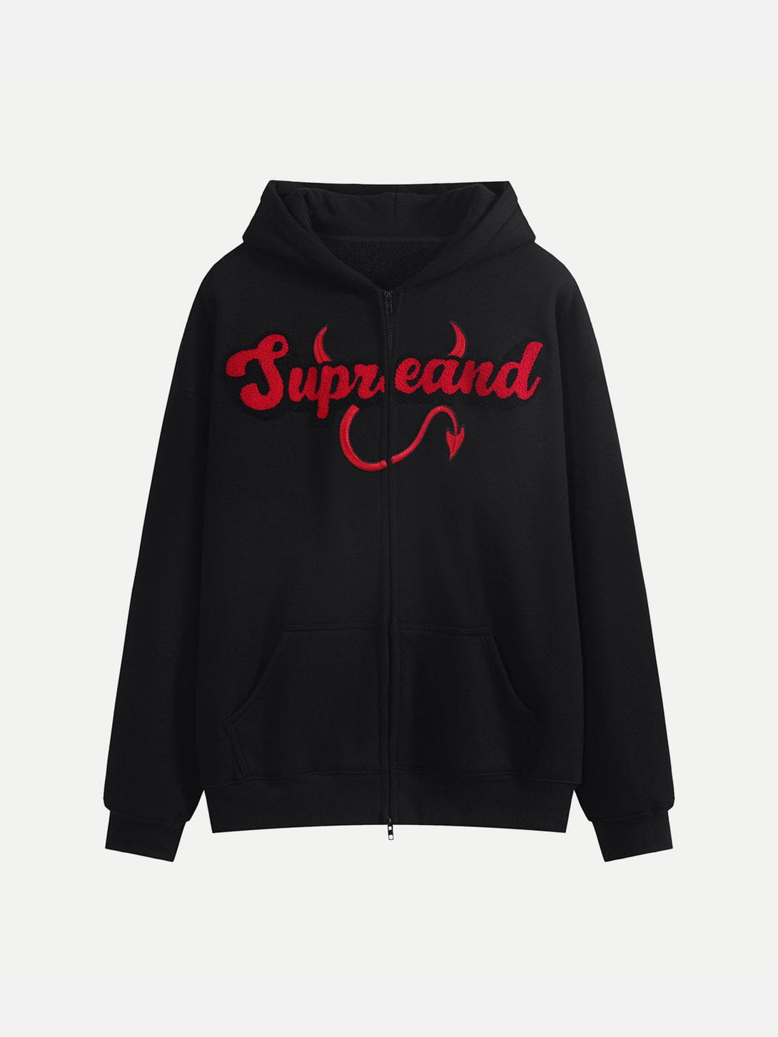 Lacezy - Devil Wings Zip Up Hoodie- Streetwear Fashion - lacezy.com