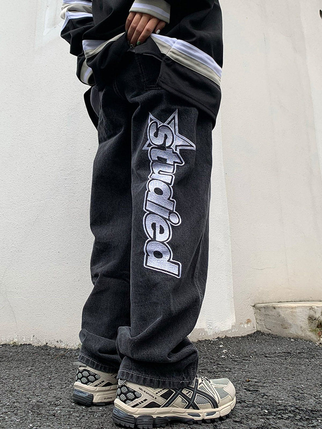 Lacezy - Digital Star Print Jeans- Streetwear Fashion - lacezy.com