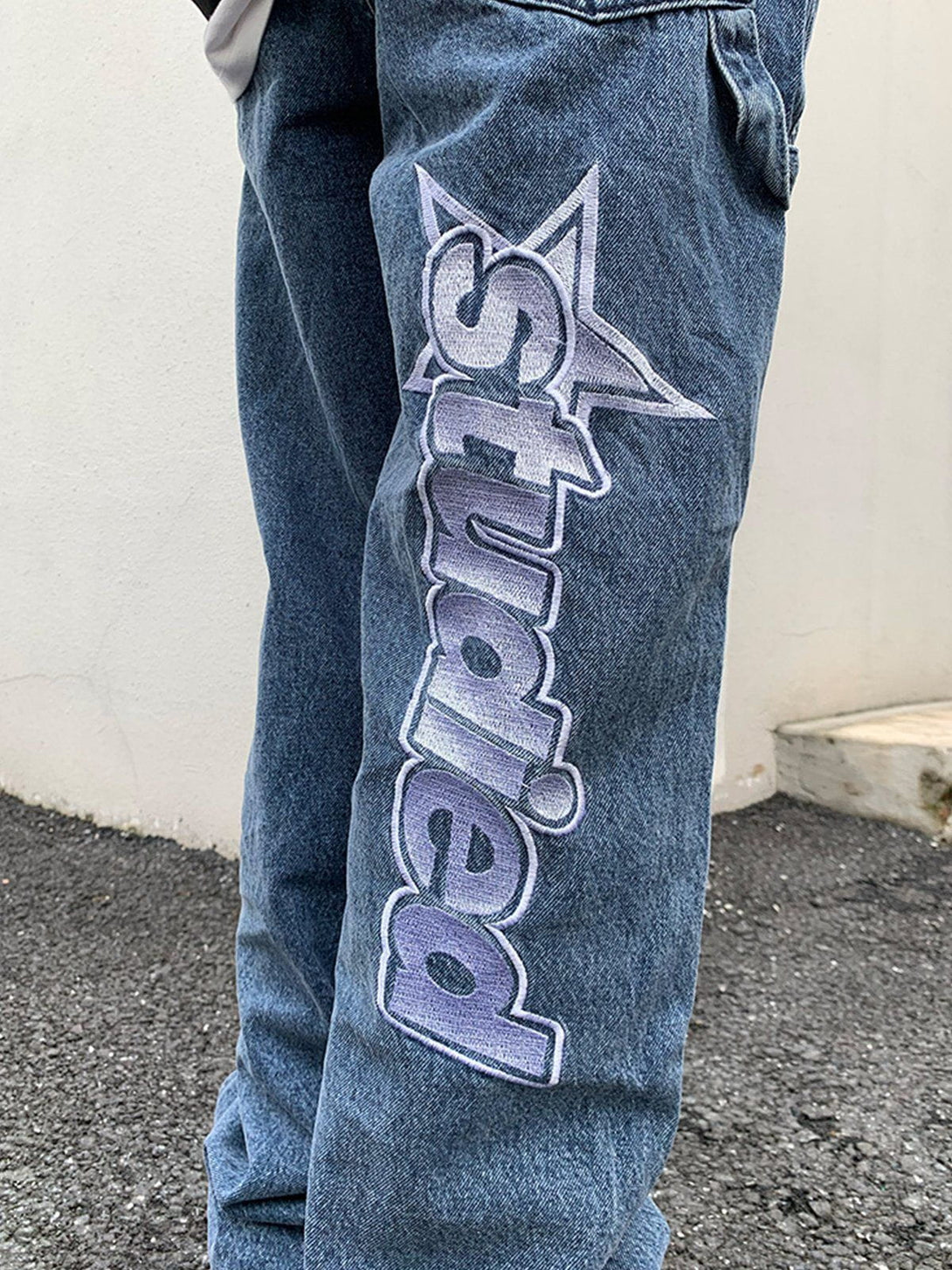 Lacezy - Digital Star Print Jeans- Streetwear Fashion - lacezy.com