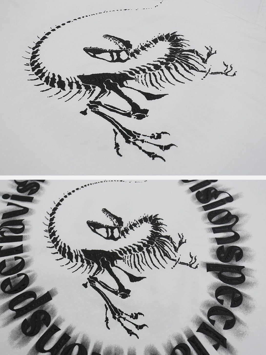 Lacezy - Dinosaur Fossil Plastisol Printing Tee- Streetwear Fashion - lacezy.com