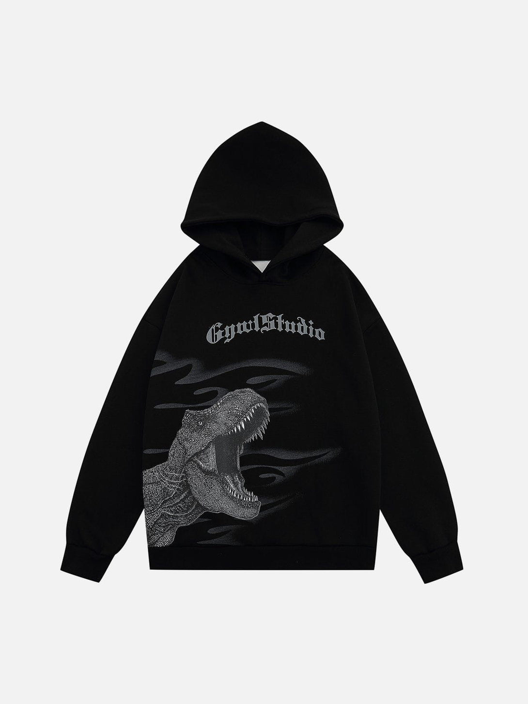 Lacezy - Dinosaur Print Hoodie- Streetwear Fashion - lacezy.com