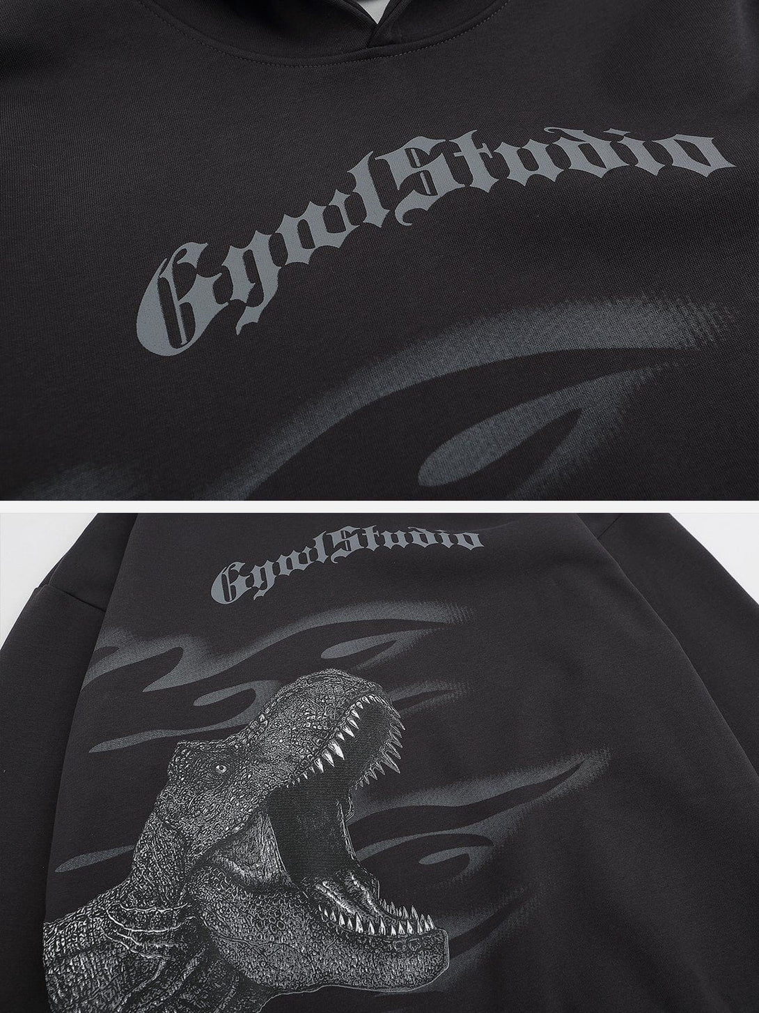 Lacezy - Dinosaur Print Hoodie- Streetwear Fashion - lacezy.com