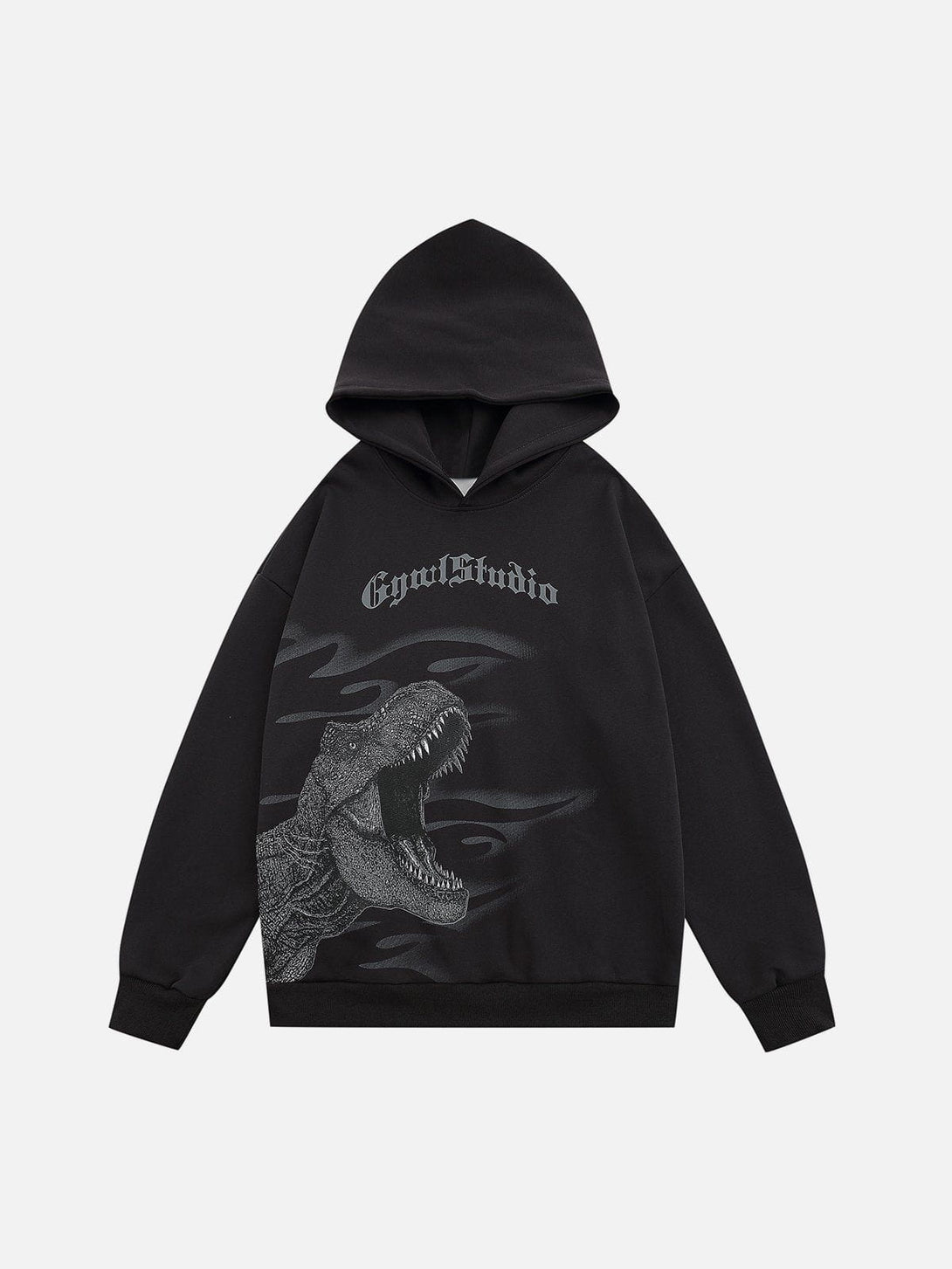 Lacezy - Dinosaur Print Hoodie- Streetwear Fashion - lacezy.com