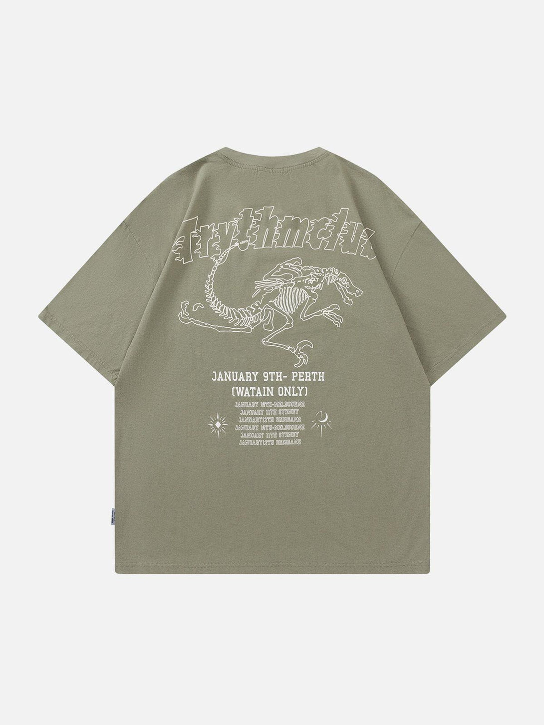 Lacezy - Dinosaur Skull Print Tee- Streetwear Fashion - lacezy.com